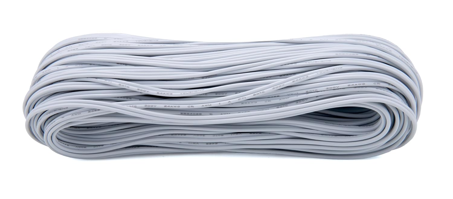 100 Feet Universal Garage Door Wire 2 Conductor Bell Wire Fits for Control Station/Sensors,24/2 AWG
