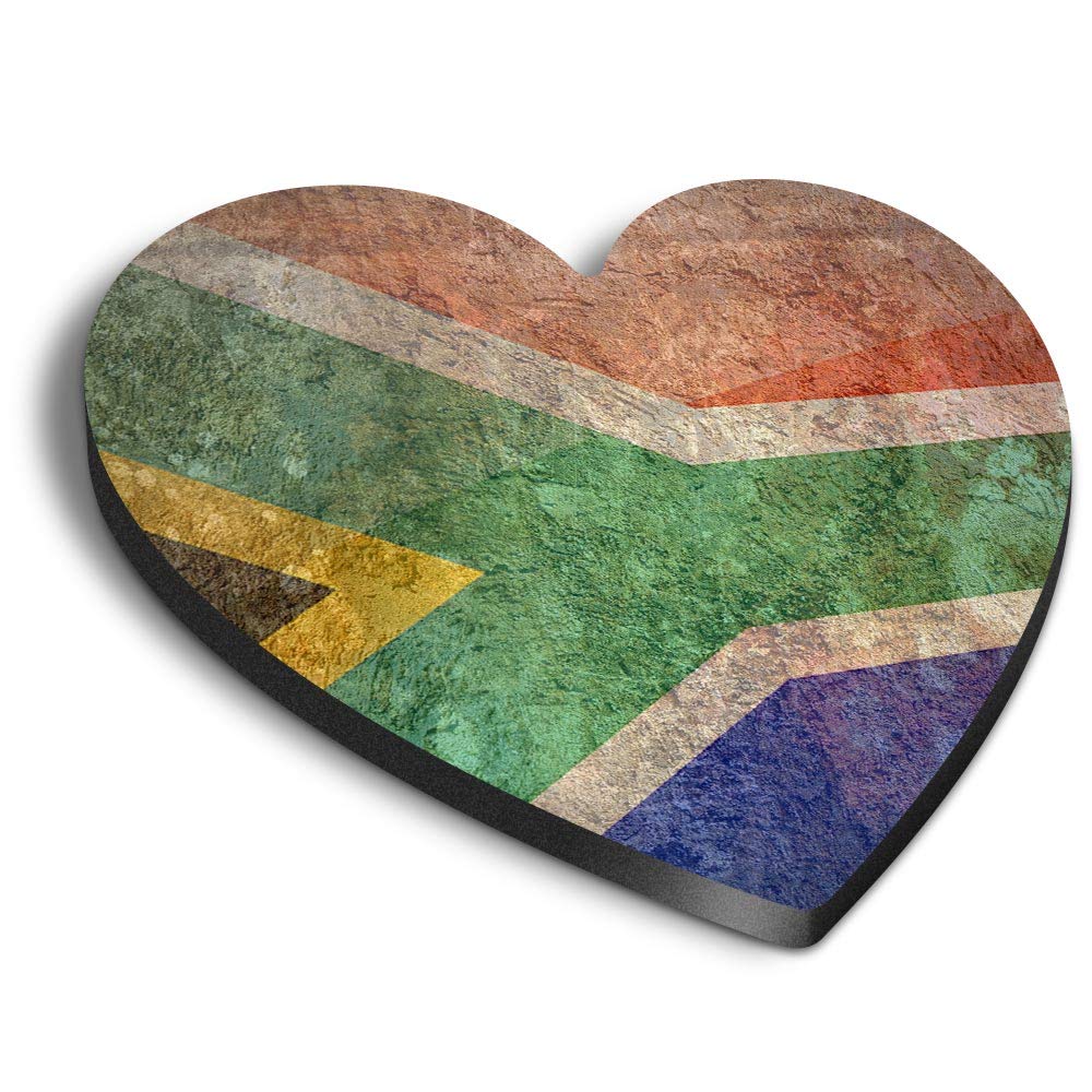 1 x Heart MDF Magnets - Rustic South Africa Flag African Vintage 24227
