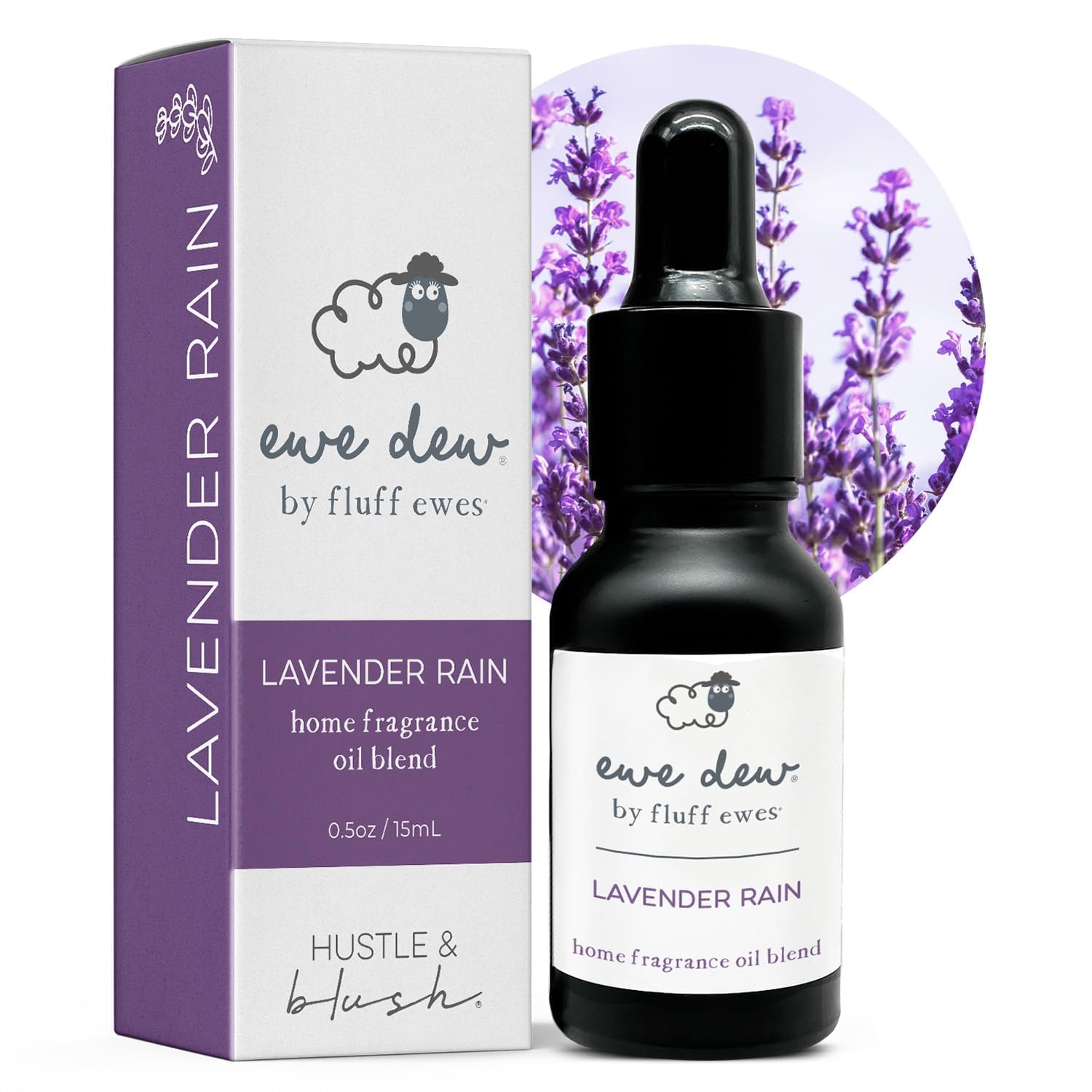 Hustle & Blush Essential Oils Blend for Dryer Balls, 15ml Lavender Rain, Natural Laundry Fragrance, Long-Lasting Fresh Scent, Ideal for Diffusers,