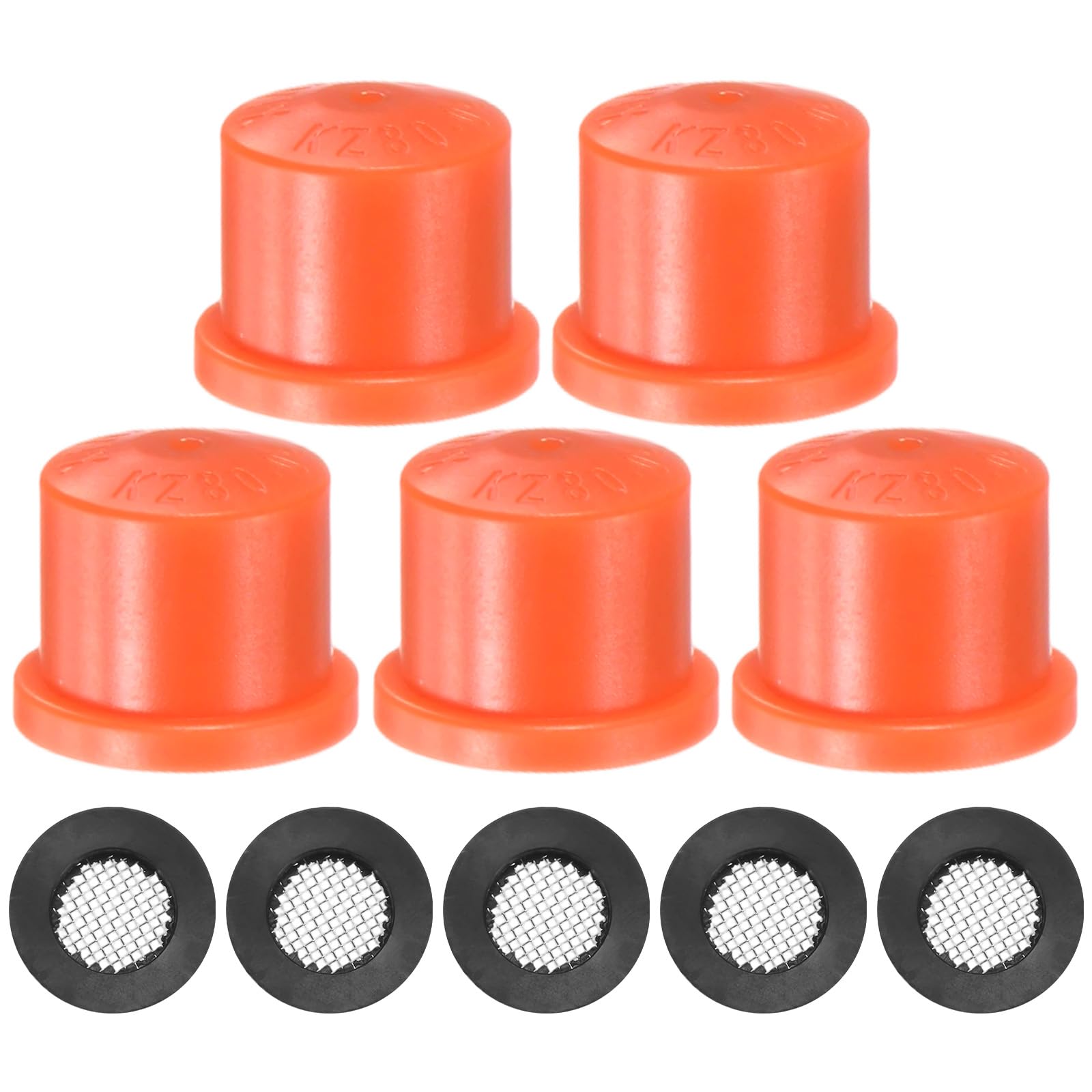 M METERXITY 1-Set 1.1mm 0.02lb Pore Spray Nozzle Tip Set, Plastic Sprayer Replacement Parts with Washer for Knapsack Sprayer/Greenhouse and Garden Spray Tank [Orange]