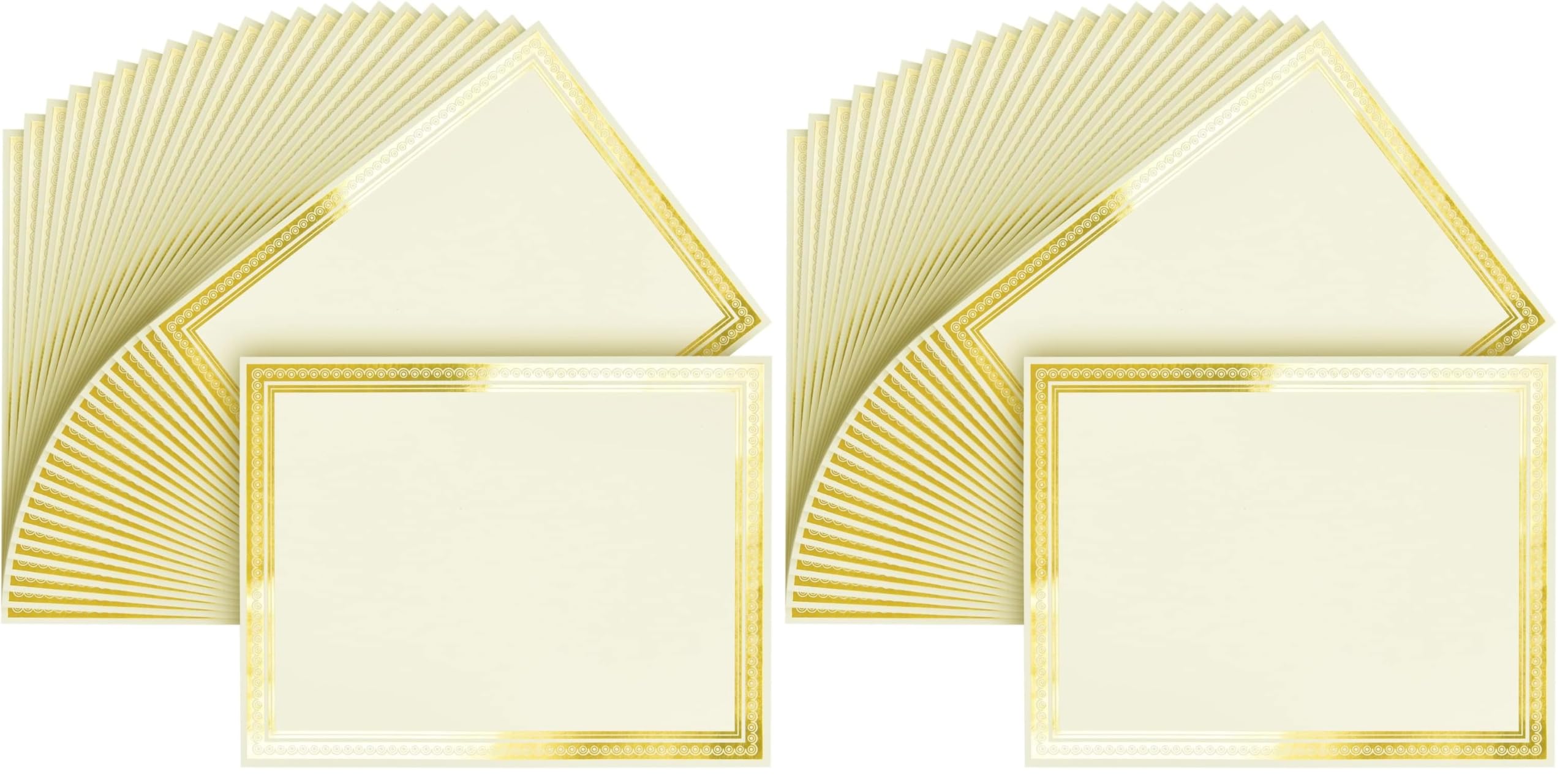 Juvale Gold Foil Award Certificate Paper - 50 Sheets 8.5 x 11 White Letter Size - Blank Cardstock for Printing & Awards - Certificates of Recognition & Completion