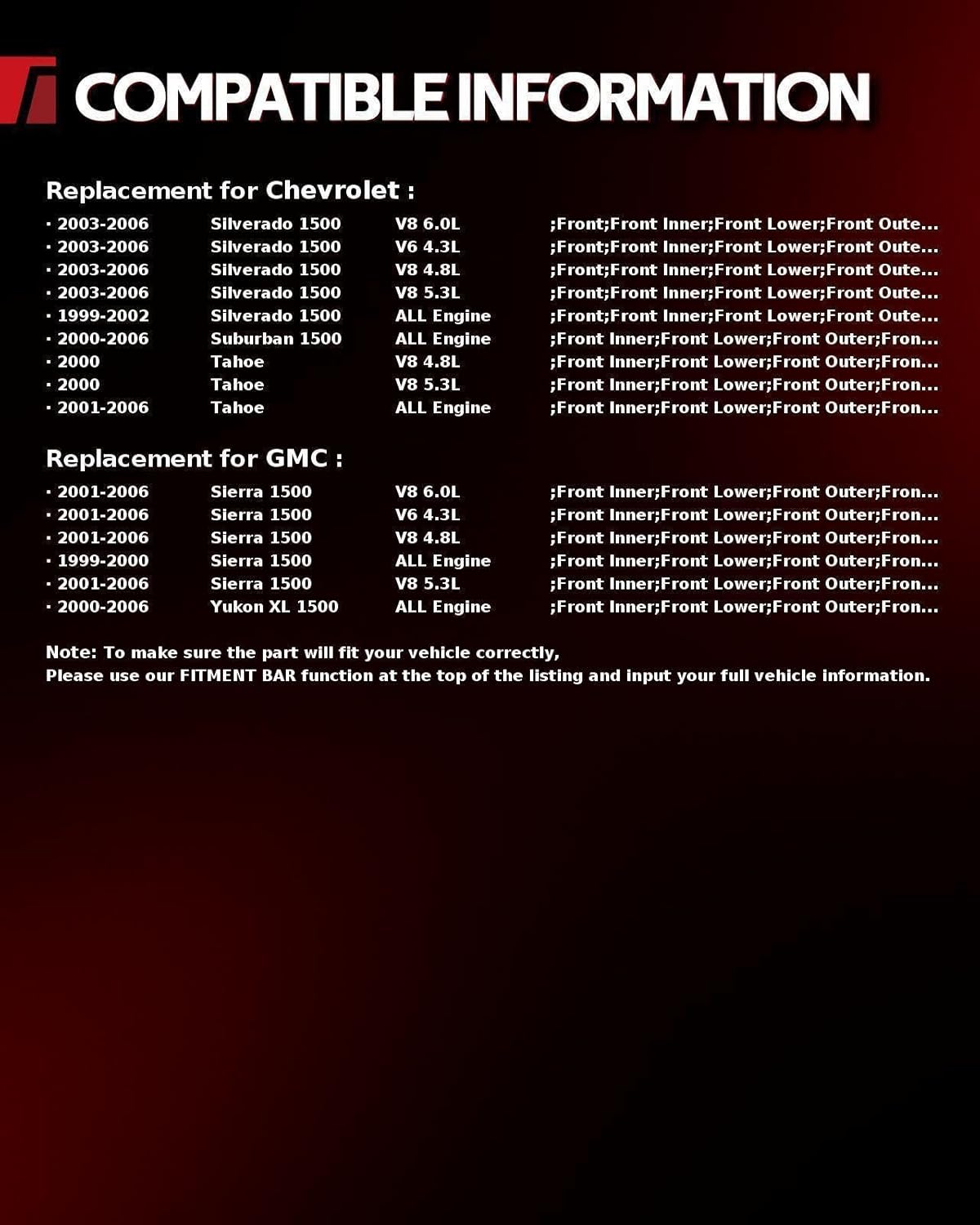 Torchbeam 13Pcs Front Upper Lower Control Arms, Suspension Kit with Ball Joint Tie Rod End Sway Bar Link for Tahoe 2001 2002 2003 2004 2005 2006, Replace for K80826 K6541 K8987 ES3493T ES3488