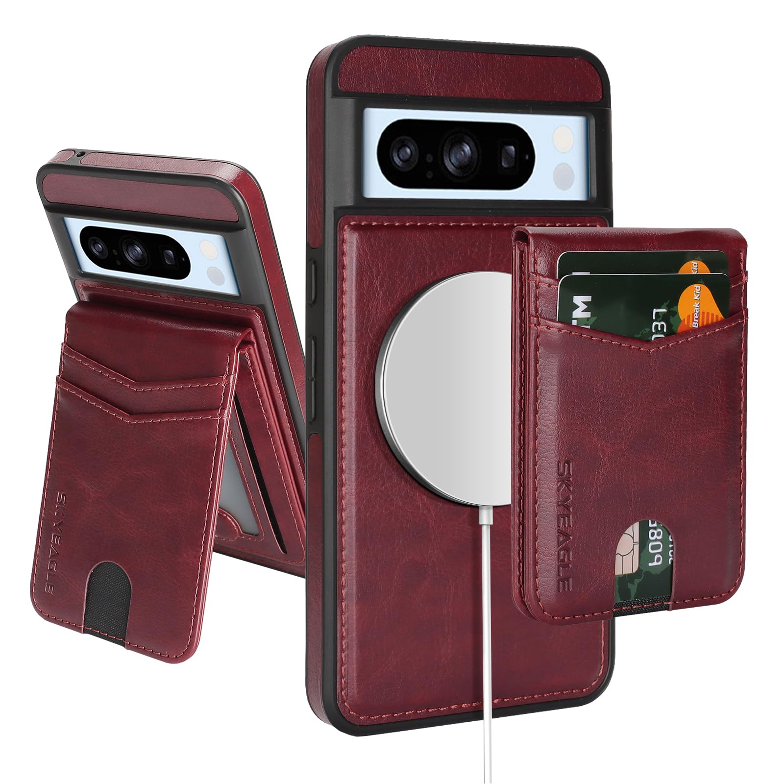 Allytechgroup Google Pixel 8 Pro Case Wallet, Cute Cat Heart Stylish PU Leather Flip Cover Stand Magnetic Closure Bumper Shockproof Phone Case For Google Pixel 8 Pro, Purple - View #5