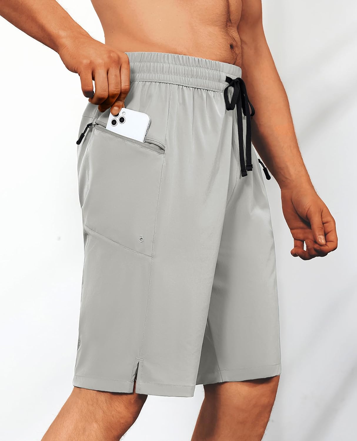 Mens Swim Trunks Board Shorts Bathing Suit Swimwear with Zipper Pockets No Liner Quick Dry for Beach Swimming