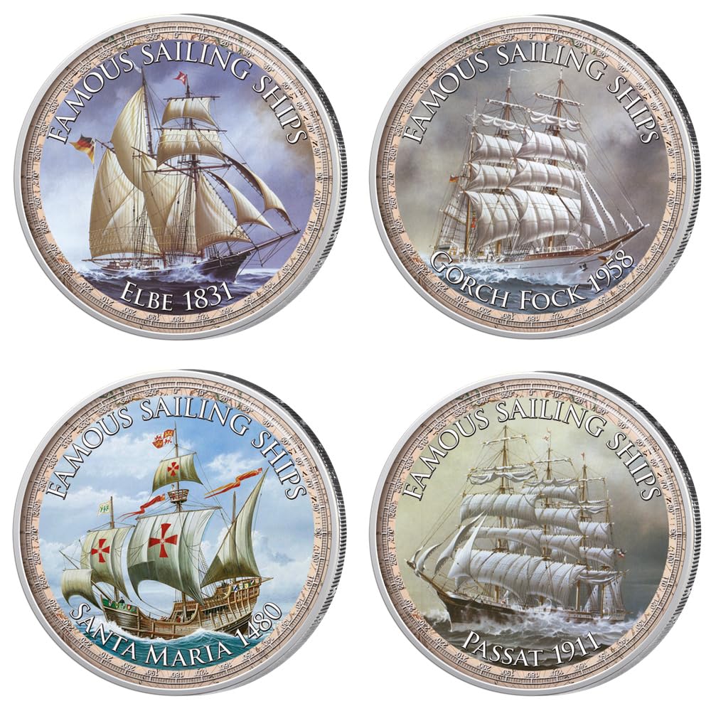 Berühmte Segelschiffe Kollektion Cook Islands Set 10 Münzen Etui
