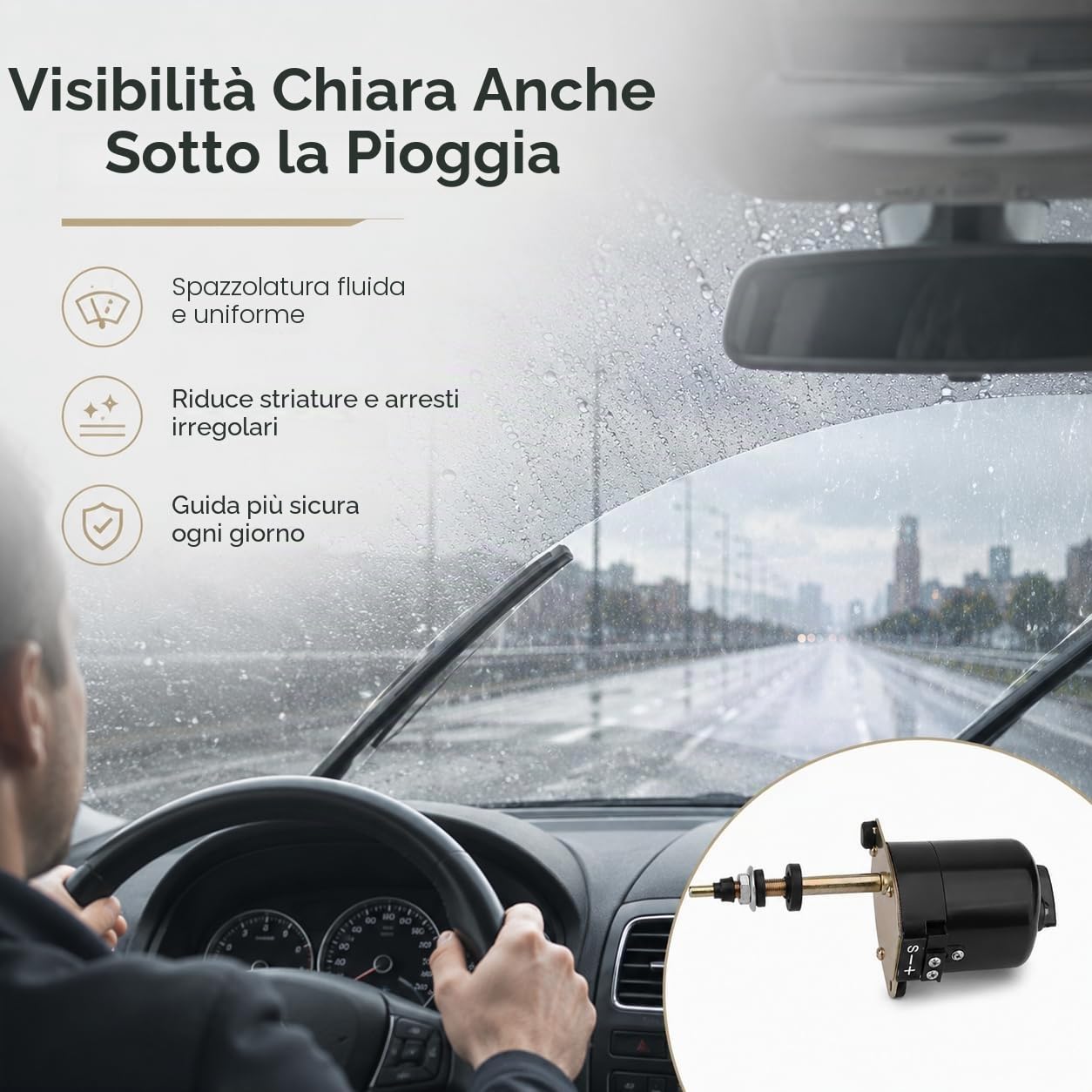 Motorino tergicristallo parabrezza per Land Rover serie uno e due, ricambio tergicristallo anteriore motore lavavetri compatibile con codici RTC3866 e 519900