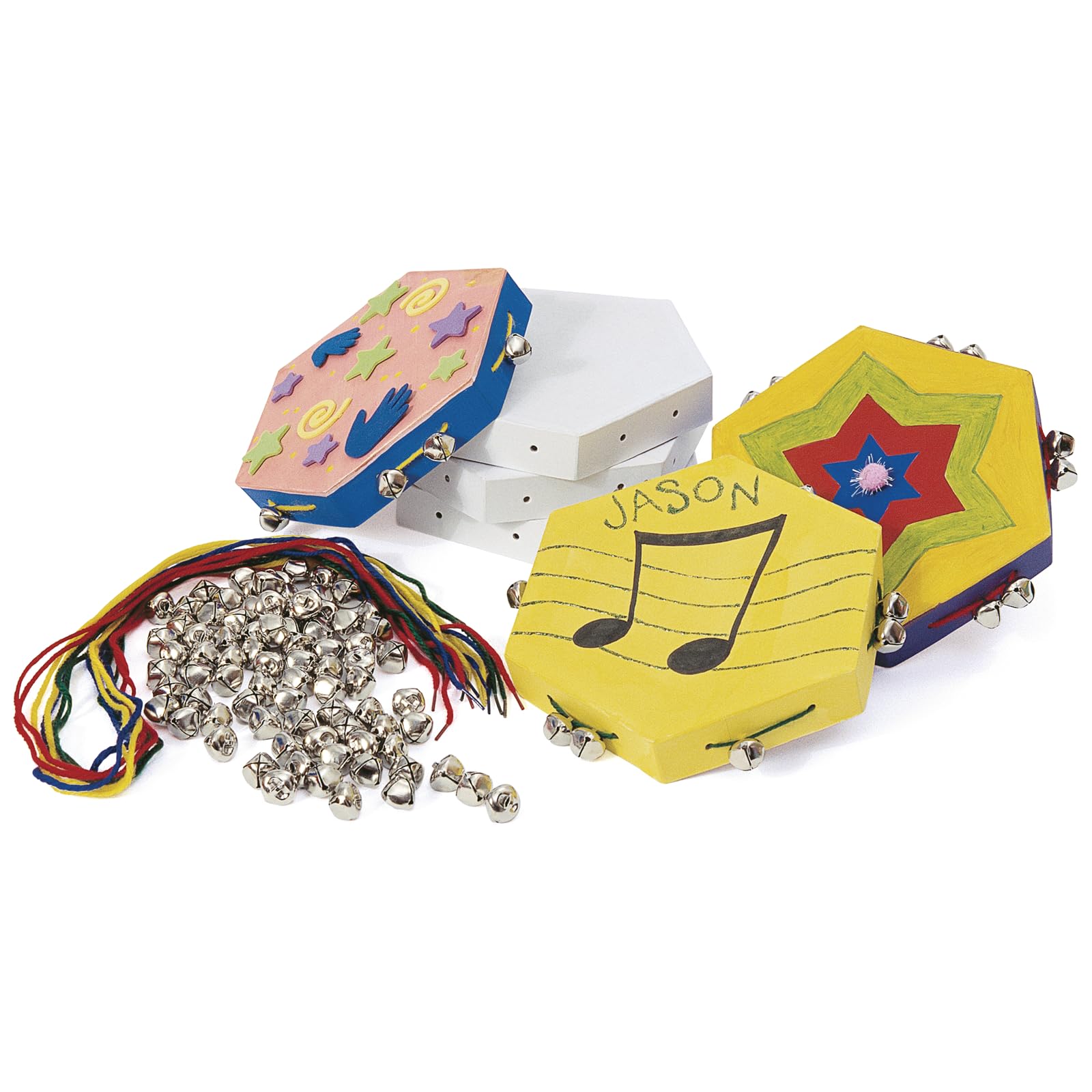 Colorations Make Your Own Tambourine Kit for 12, School Art Supplies, Art Supplies, Craft Projects, Children, Gift, Classroom, Home, Drawing, Coloring