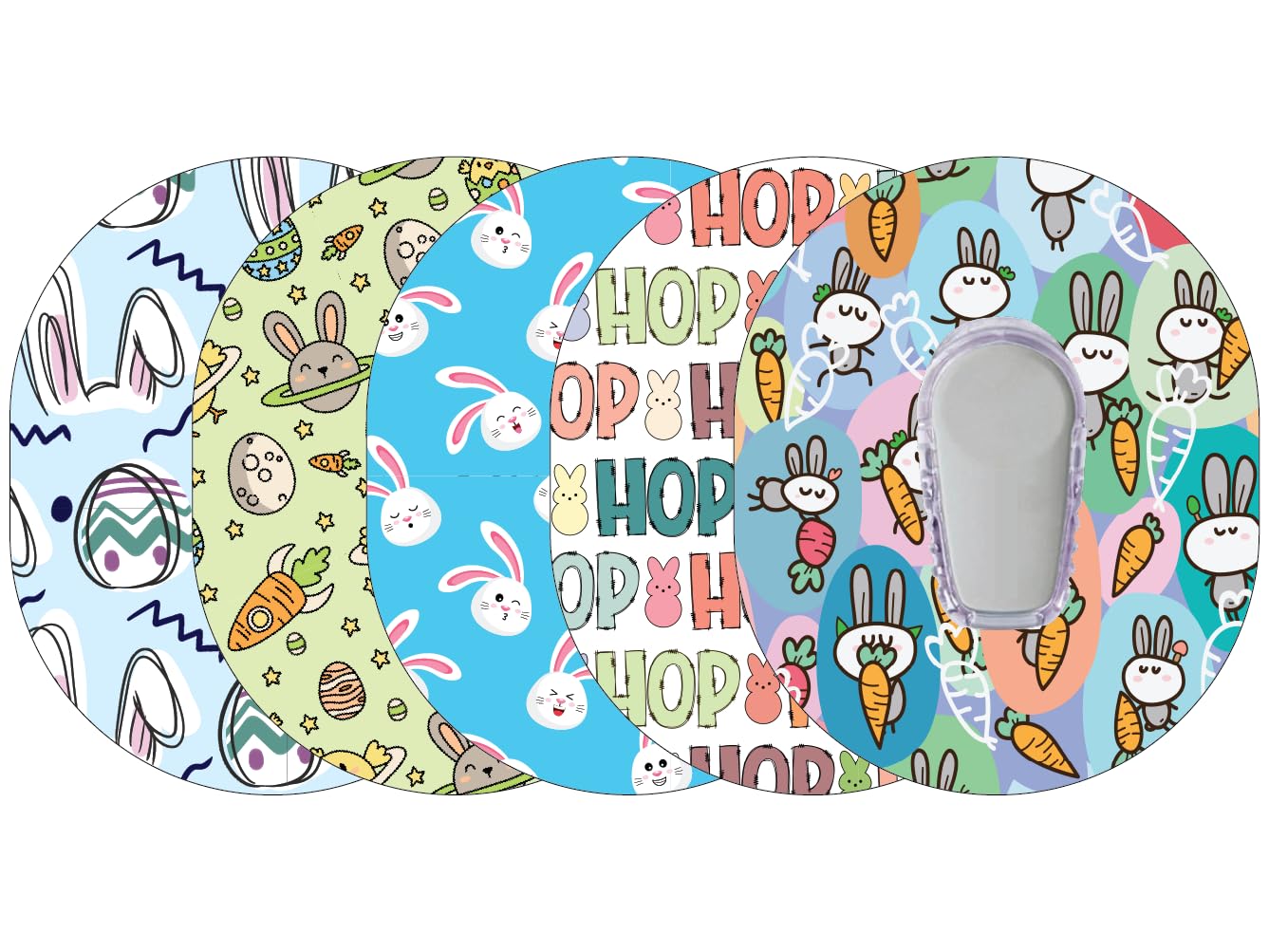 Glucomart Adhesive Patches for Dexcom G6 5-Pack Waterproof Hypoallergenic CGM Tape Easter