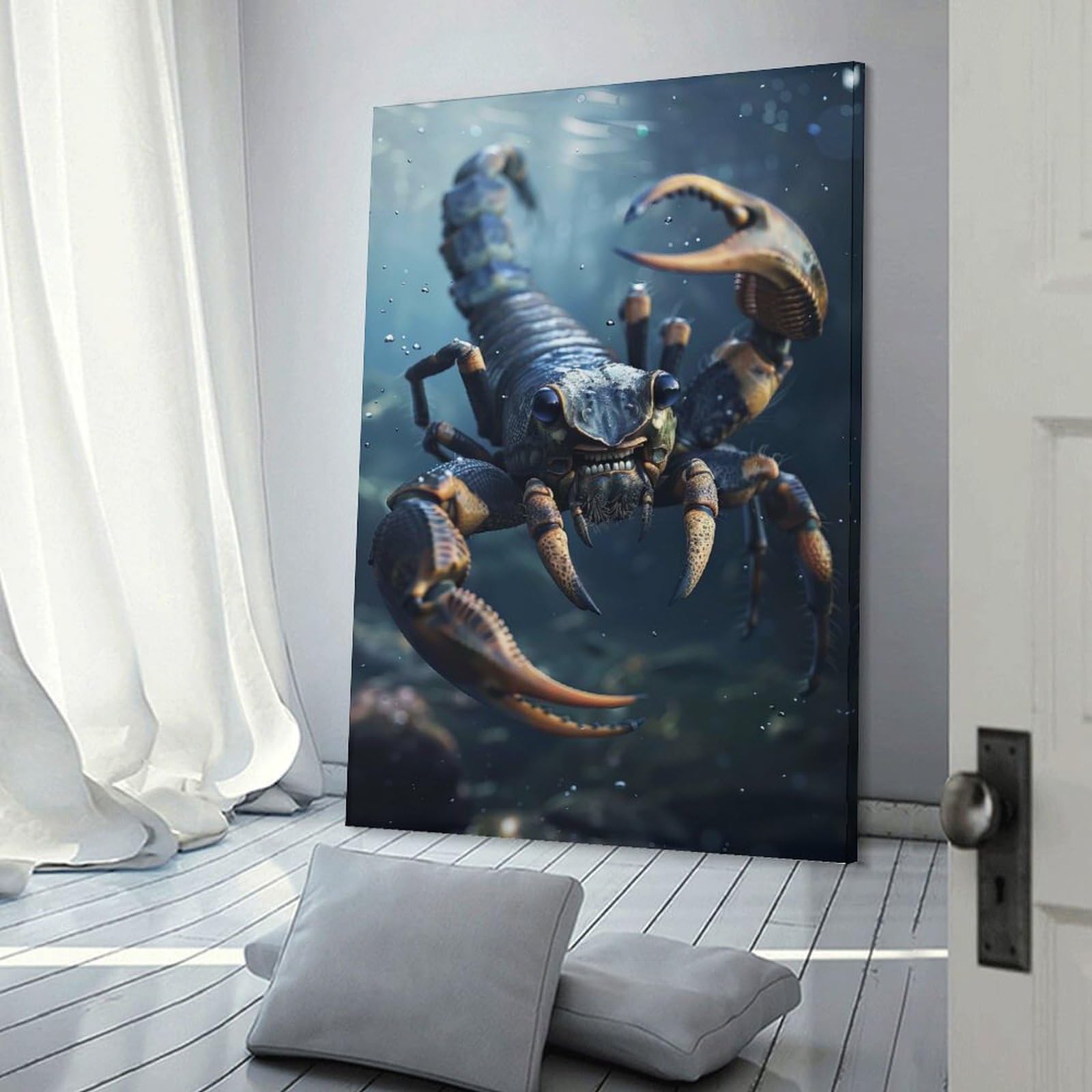 Junmoney Scorpion Sea Room Decor Wall Art, 20x30inch(50x75cm), for Office, Study Or Home Workspace, A Smart Decor Choice for Study Walls