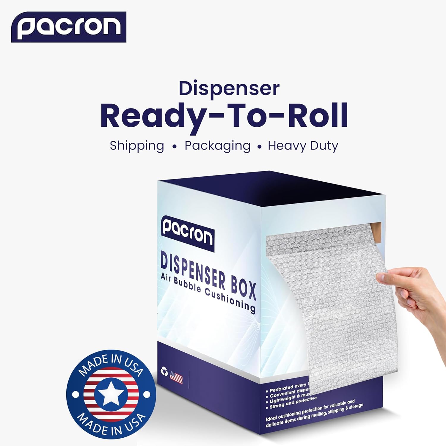 Protective Bubble Roll Wrap Dispenser Carton -175FTx12IN Clear, 3/16" Dense Small Bubble Cushioning for Fragile Items, Dish Packing & Packaging Supplies Shipping & Storage - Perforated Every 12IN