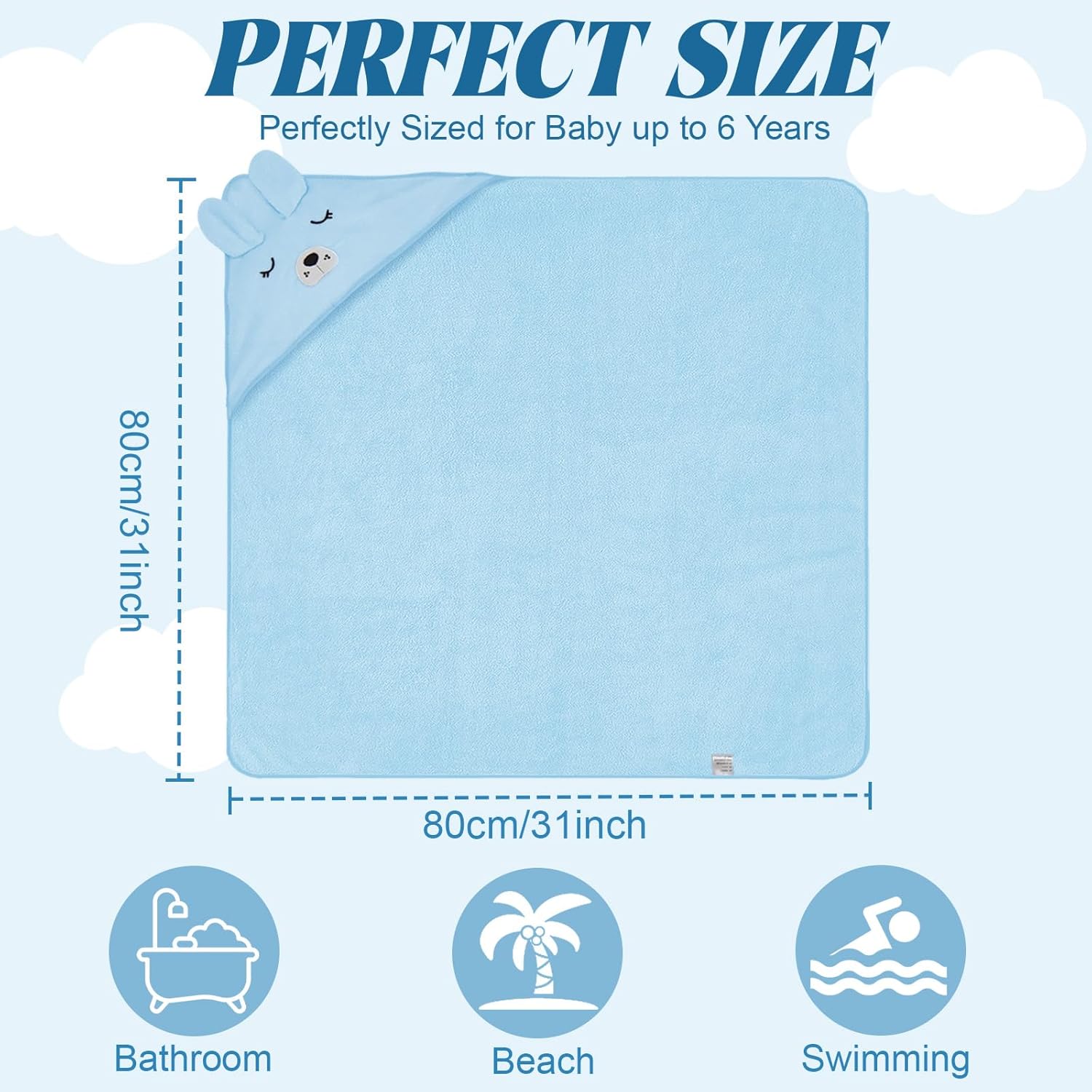 Toddler Bath Towels, Soft Hooded Baby Towels with Hood, Baby Towel Set, UltraAbsorbent Hooded Baby Towel 4pack