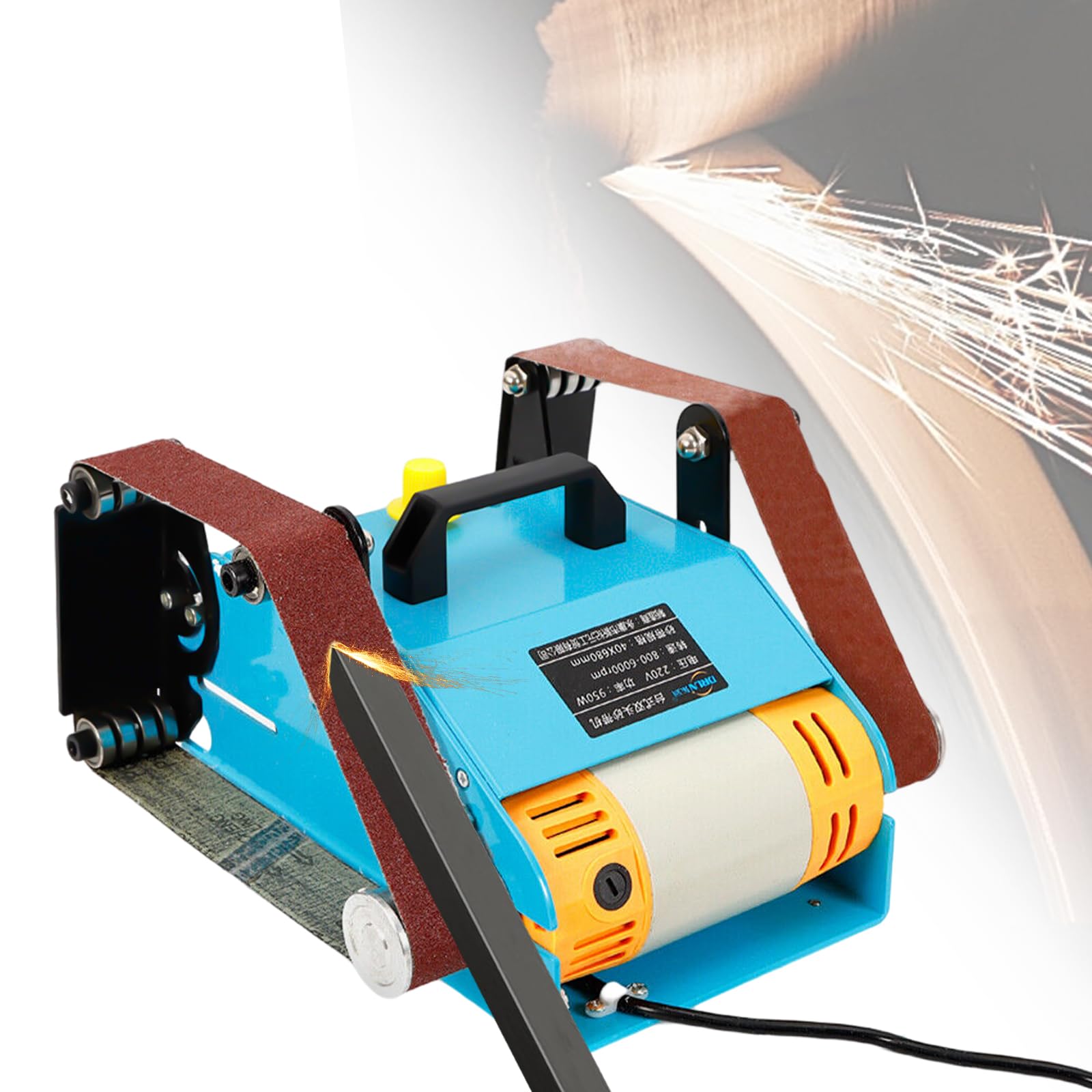 Lijadora de cinta de mesa, lijadora de doble banda, pulidora eléctrica, lijadora de doble eje doble para limas, afilado y eliminación de óxido