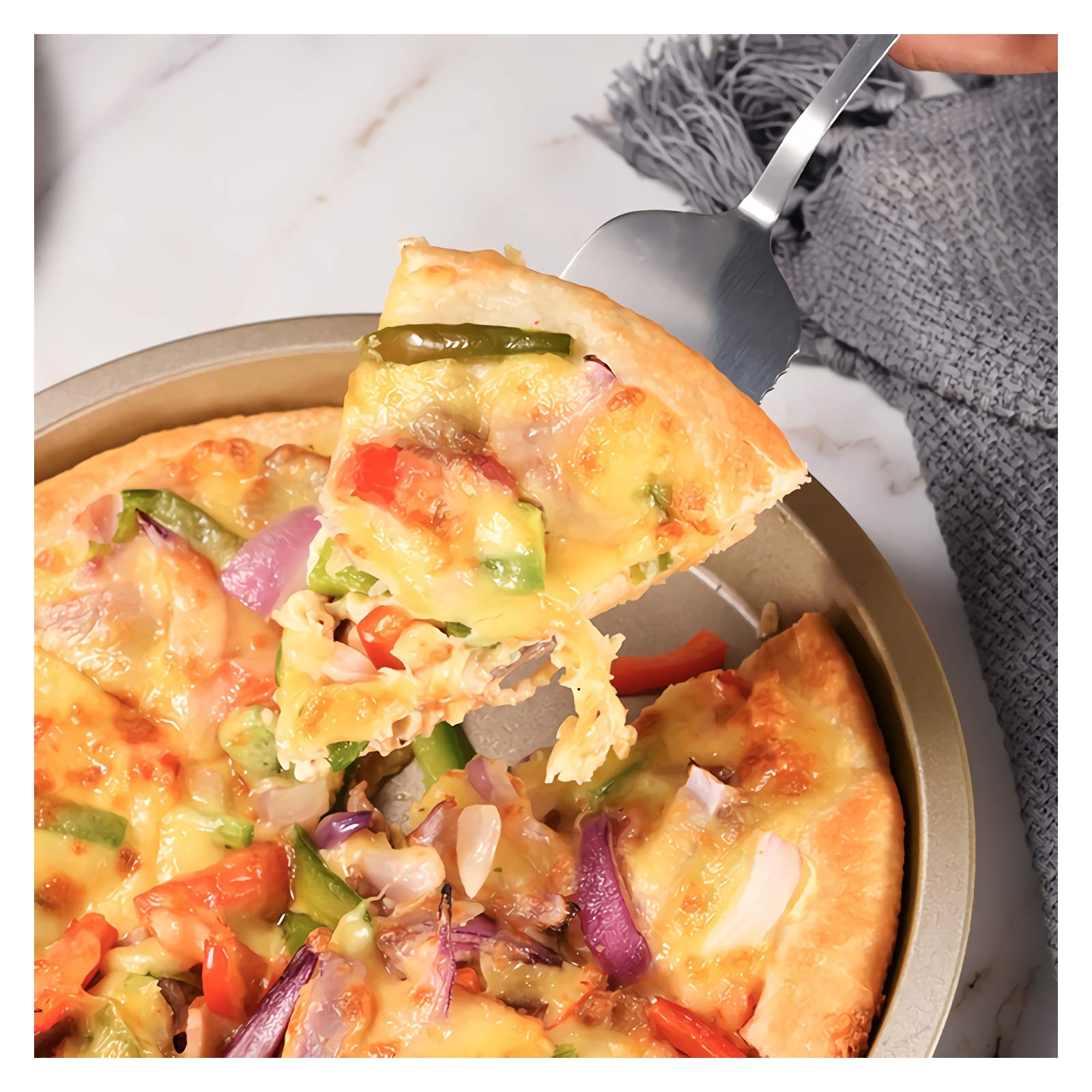 2 Edelstahl-Pizza-Pfannen – 34 Cm Durchmesser, Spiegelveredelt, Für Knusprige Pizzen Aus Dem Ofen