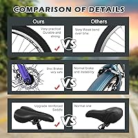 Vista 49 de H&ZT Triciclo para adultos, bicicleta de 3 ruedas, triciclo crucero, con engranaje de 7 velocidades, mango de freno de estacionamiento, escalón