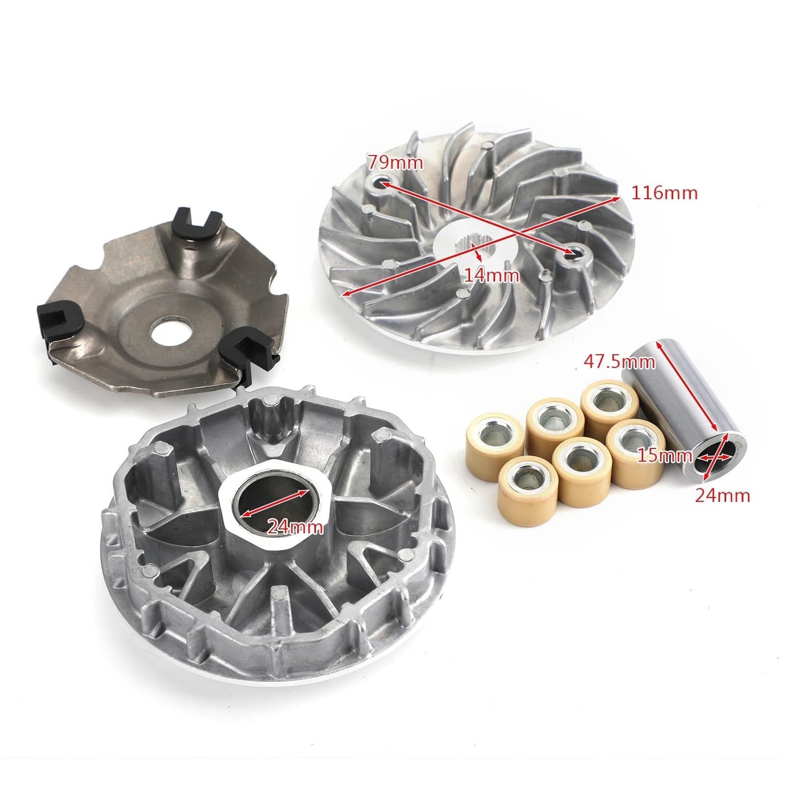 [Replacement] Kit Completo DE TRANSMISIÓN DE Embrague con Rodillos Y Eje for Honda PCX 125 150 WW 09-18 PCX150 2014-2018