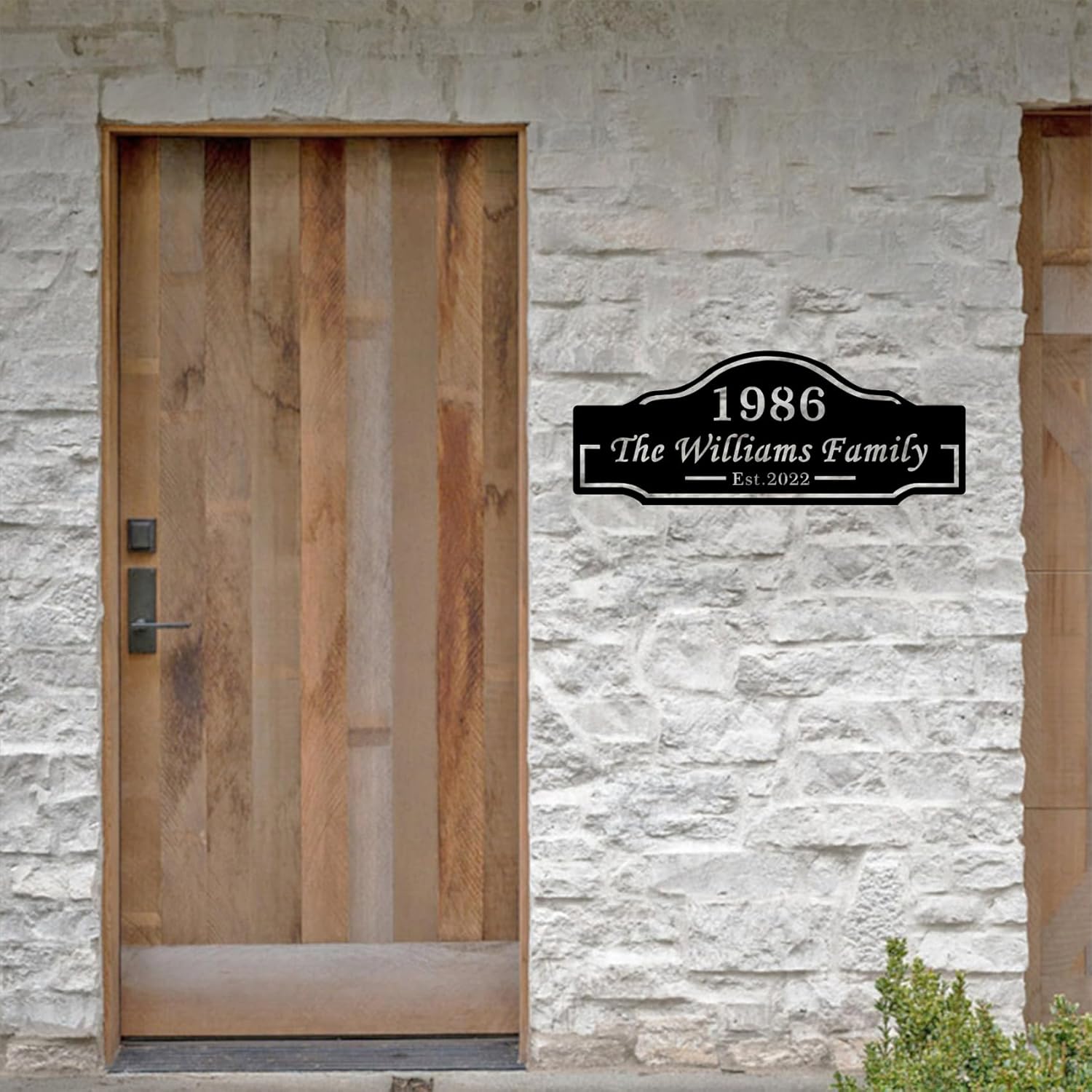 From10"X3.9" Modern House Number Engraved Plaque, Custom Carved Sign, Personalized Address Plaque, Home Address and Family Name Plaque