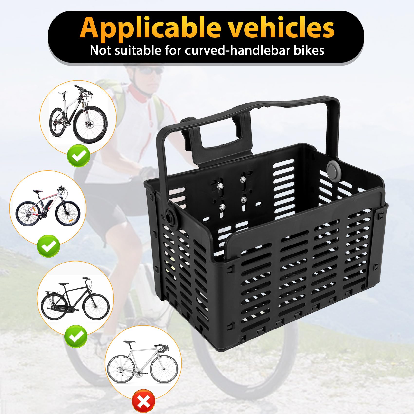 Panier de Pliable , Noir, 31,5 X 22,5 X 20,5 Cm/12,4 X 8,8 X 8,0 (Ouvert) Universel pour, Rangement de