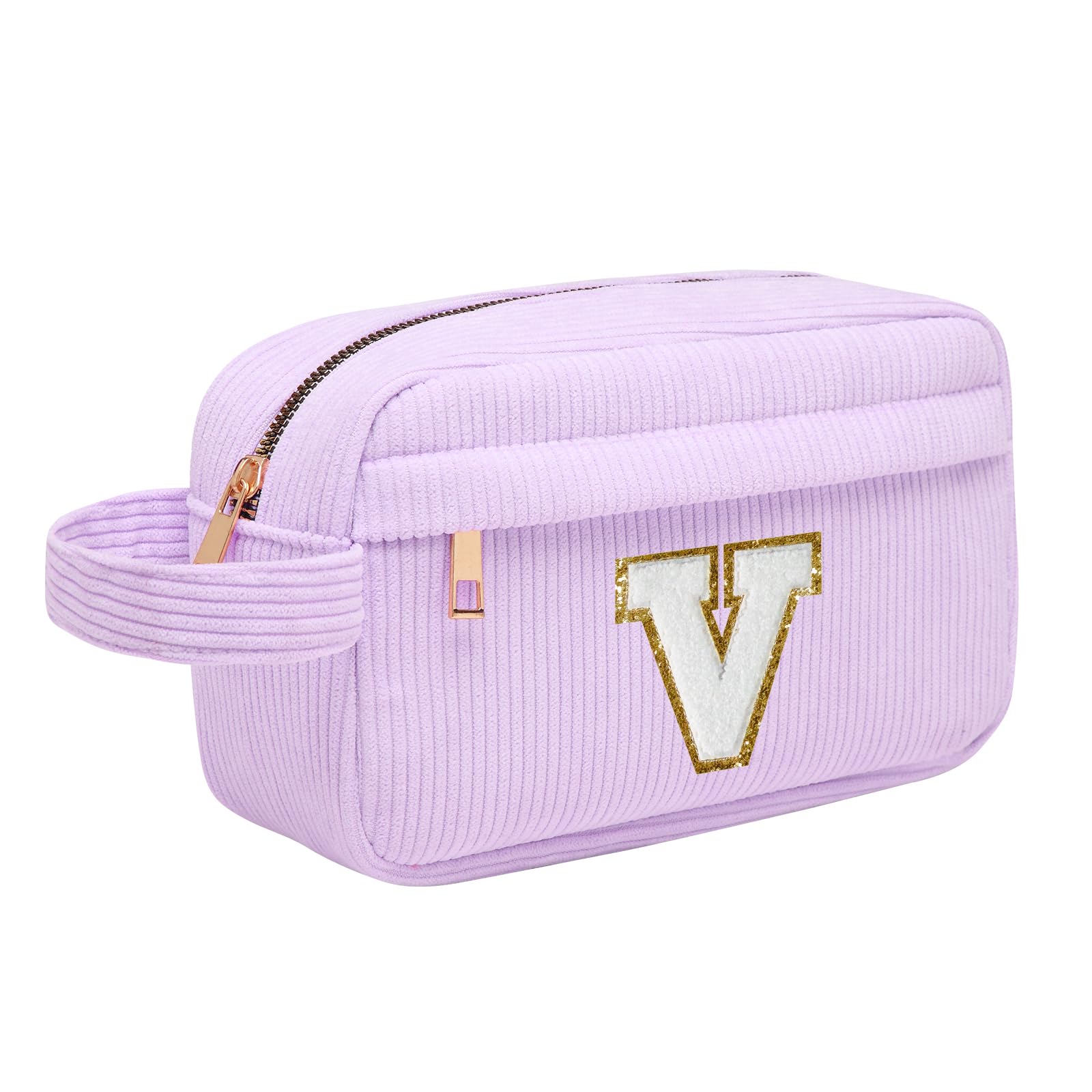 Initialen Make-up-Tasche, Cord-Kosmetiktasche, Reise Kulturb