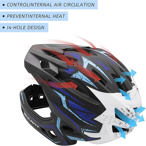 Miniatura 2 de ONTYZZ Casco de bicicleta para niños, ajustable, de seguridad, de cara completa, ligero, de montaña, para patinaje, ciclismo, scooter para niños