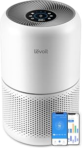 LEVOIT Purificador de Aire con Filtro HEPA Core 300S, Compatible Alexa y APP, Modo Inteligente, 22dB Modo de Sueño Silencioso, Elimina 99.97% de Alergia Polen Ácaros Humo Pelo de Mascota, Bajo Consumo