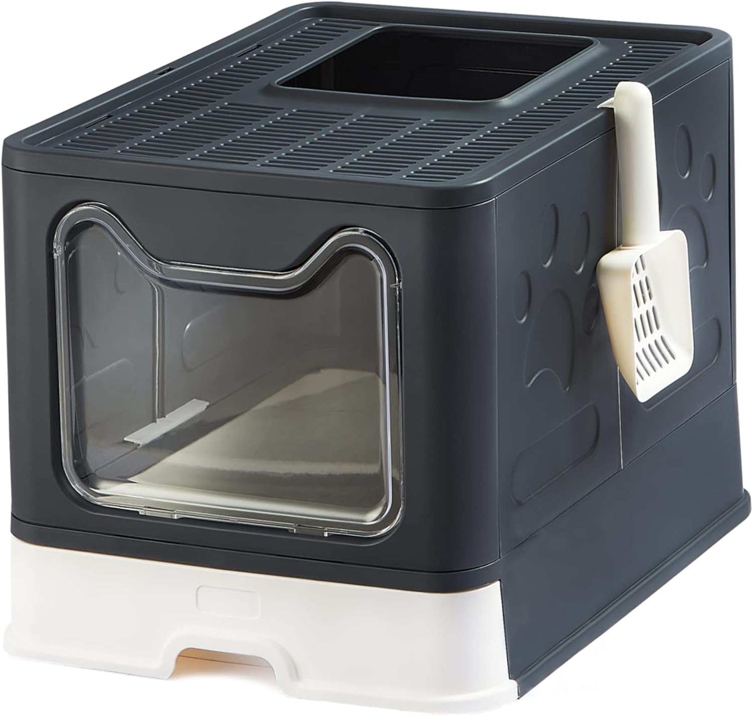 Foldable Cat Litter Box with Lid, Large Top Entry Anti