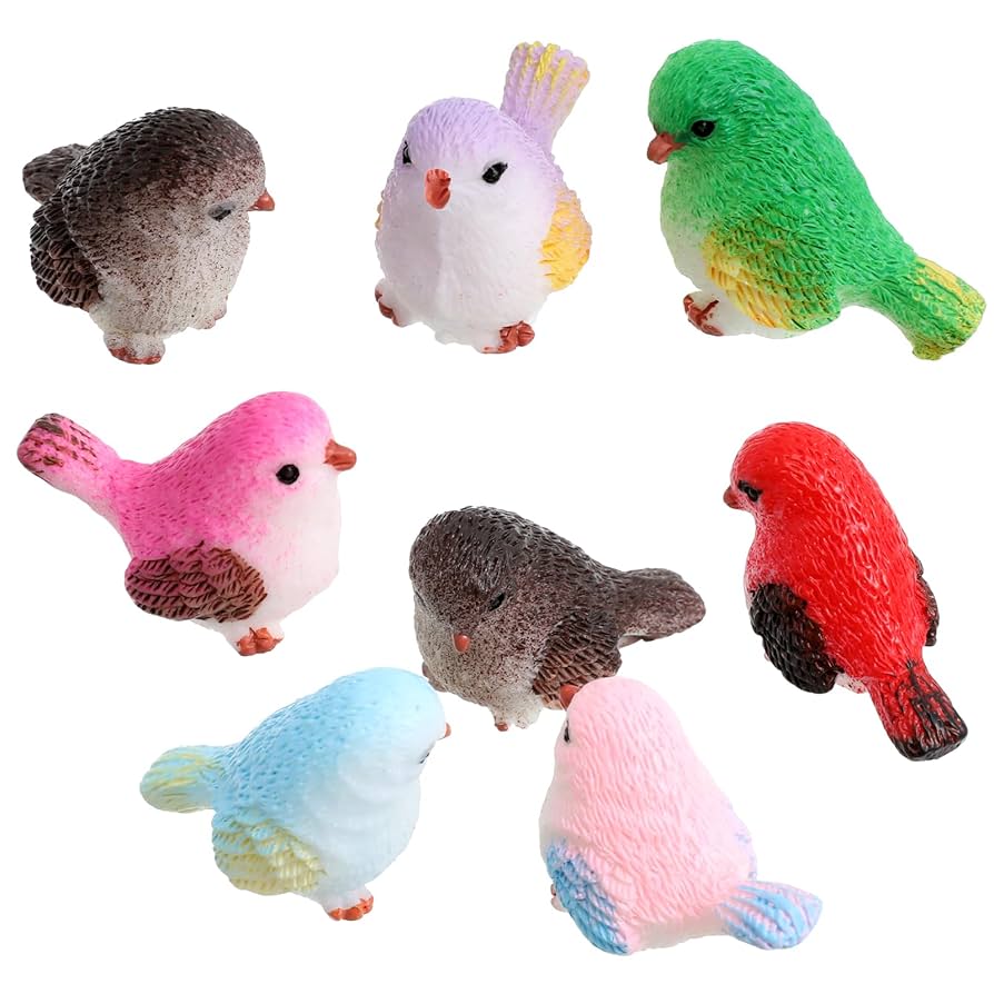 Amazon.co.jp: 鳥ミニチュア ミニ フィギュア 置物 8個セット 鳥