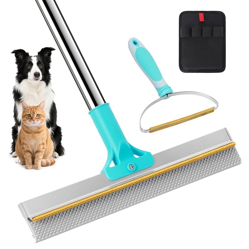 Removedor de pelos para carpetes 3 em 1 com cabo ajustável Petrendy, 137 cm