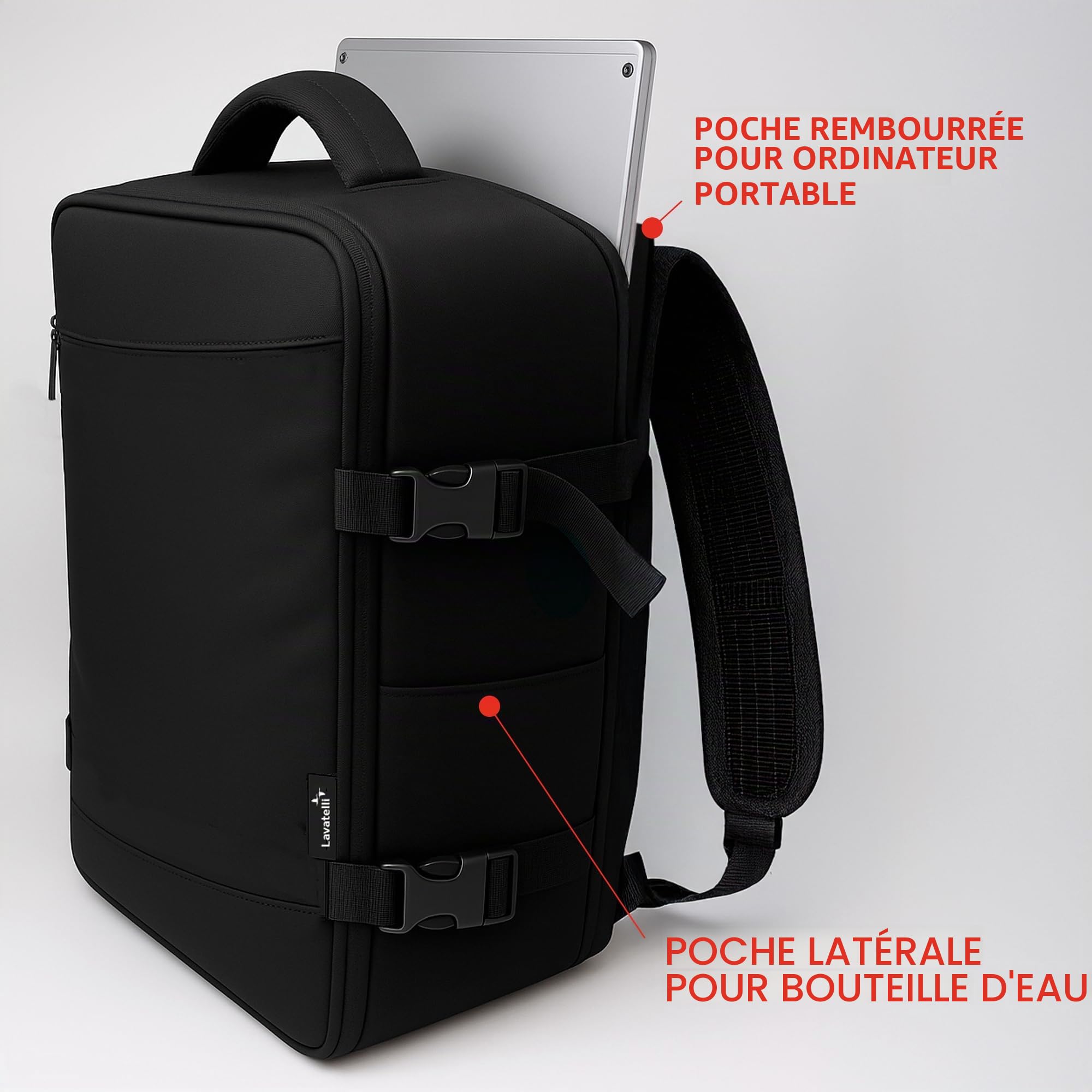 Lavatelli, Sac à Dos Sous Vide Ryanair 40x30x20 + Pompe USB-C Rechargeable & 2 Sacs 40x45 | Vac-u-Bag, Bagage Cabine EasyJet Low Cost | Sac à Dos Premium Voyage (Caratteri totali: 195. Limite rispetta