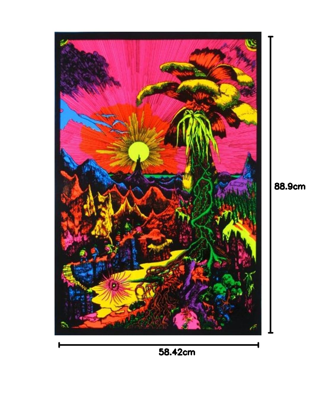 Lost Horizon Flocked UV Black Light Blacklight Poster Tropical