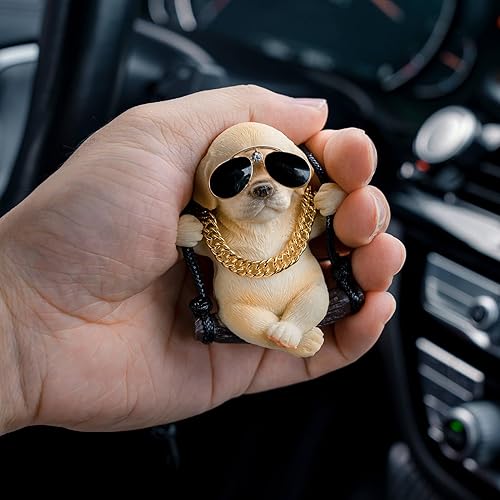 Miniatura 2 de Floruit Labrador Retriever - Accesorios colgantes para espejo de automóvil, lindos accesorios para espejo retrovisor de perro oscilante, accesorios