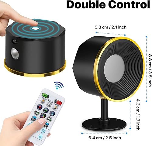 Miniatura 7 de Calaytaly Luces LED de pared, luz de lectura montada en la pared, luces de pared recargables, luces inalámbricas, apliques de pared LED con control