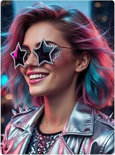Star Shape Sunglasses Rhinestone Rimless Sun Glasses for Women