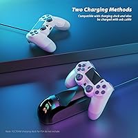 Vista 7 de YCCTEAM control inalámbrico para videojuegos compatible con PS4PS4 Slim con vibración dual mejorada sticks analógicos y sensor de movimiento de 6ejes