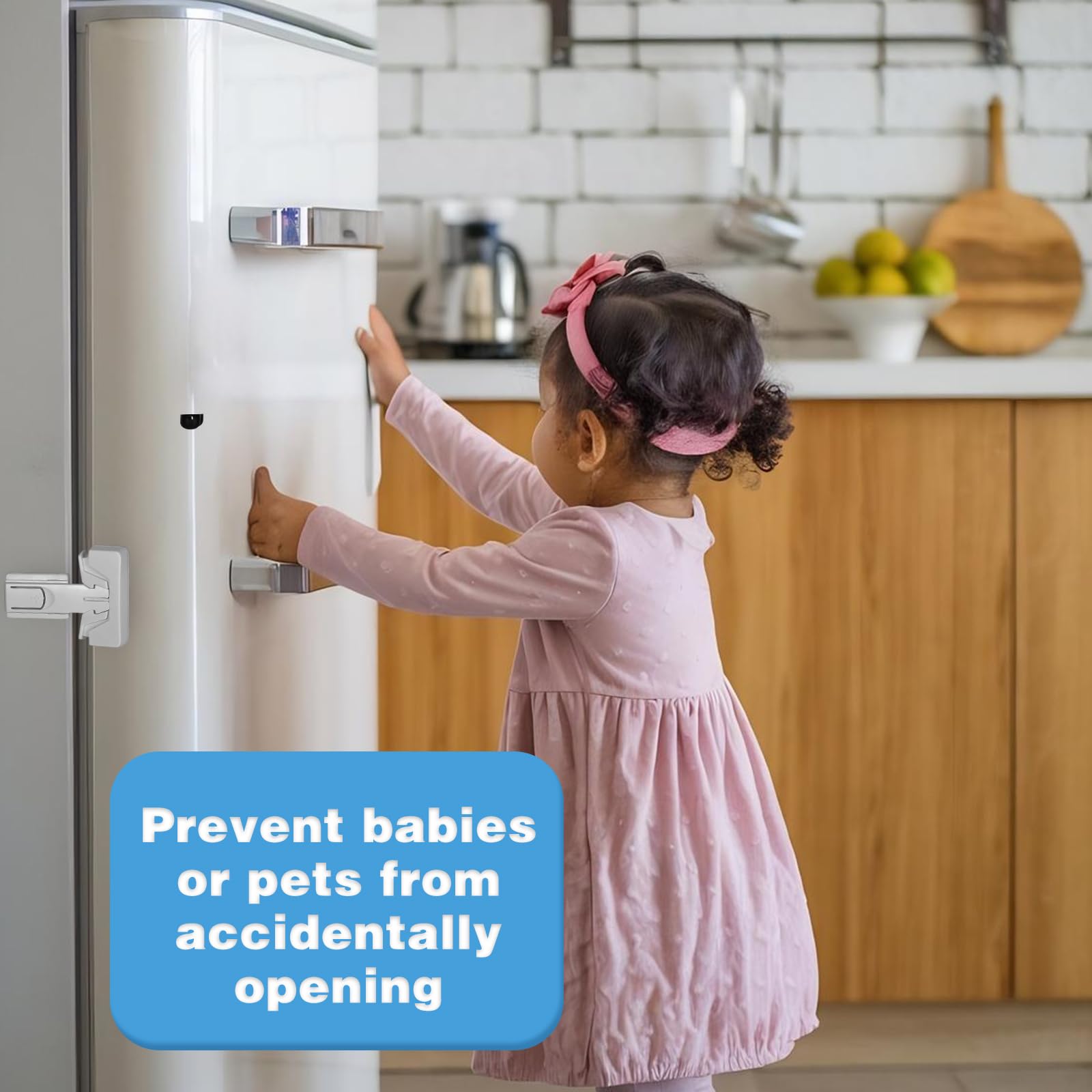 Lot de 2 verrous de réfrigérateur pour enfants et bébés - Sans outils nécessaires - Installation facile (blanc + noir)