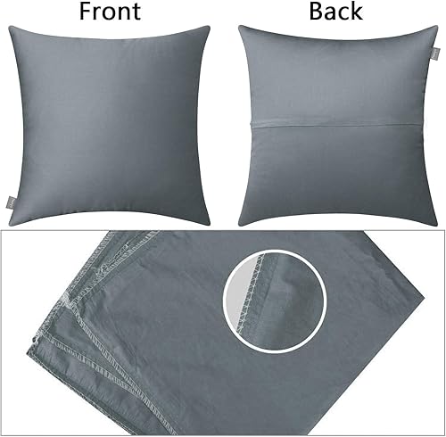 Vista 69 de Thmyo Paquete de 2 fundas de almohada cuadradas decorativas de algodón, fundas de almohada de sublimación en blanco, fundas de cojín blancas