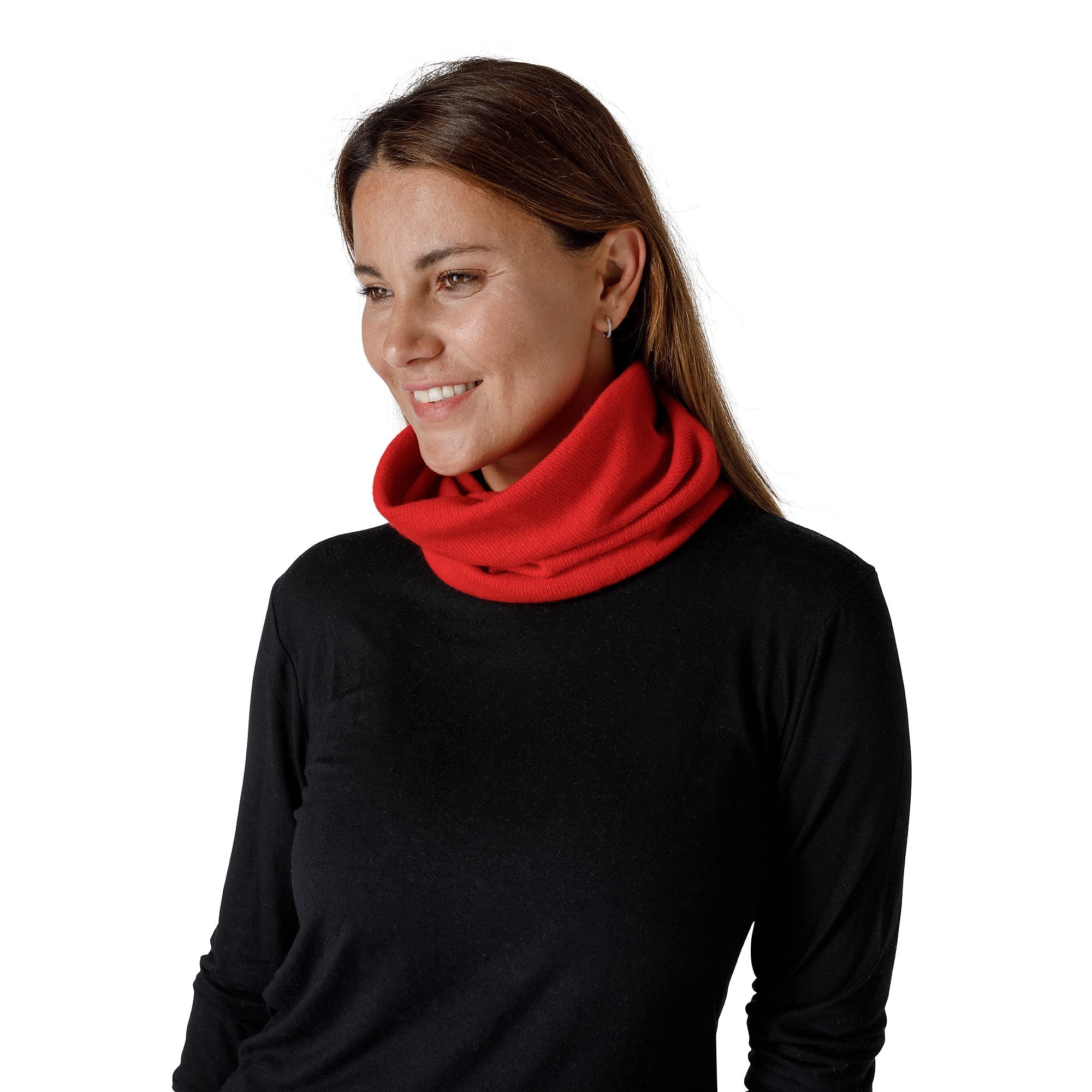 GC cashmere galvan Braga de cuello tubular para hombre y mujer, 100 %, rojo, L
