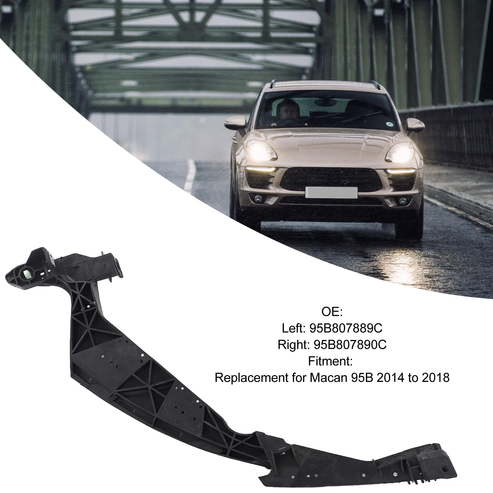 Ausla Obere Halterung, ABS-Scheinwerferhalterung, Seitliche Halterung für 95B 2014 Bis 2018, Zur Frontend-Reparatur, Reduziert Vibrationen und Unterstützt den Einbau (Rechts 95B807890C)