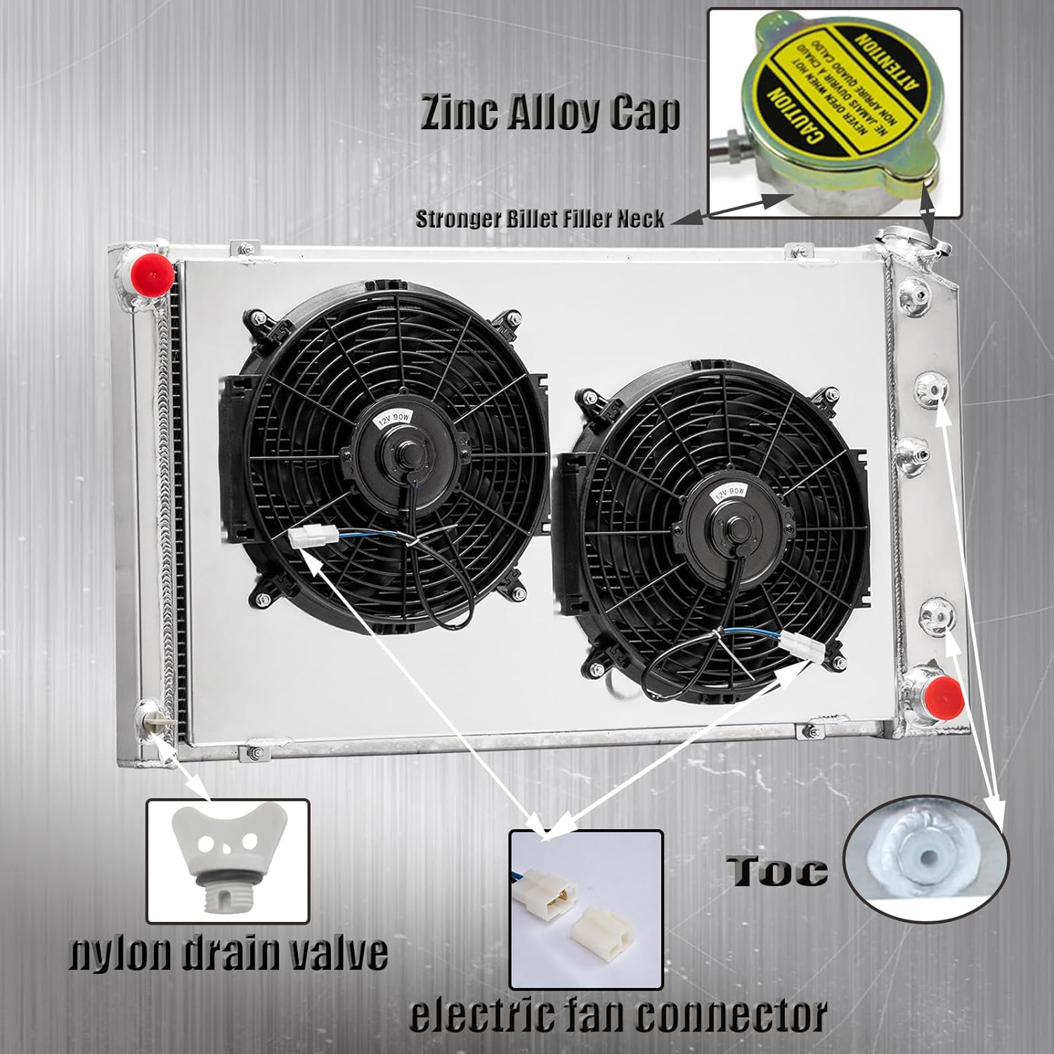 3 ROW Aluminum Radiator &Shroud Fan For 1974-1990 Chevy GMC Buick for Oldsmobile Cadillac Plymouth Full Aluminum Radiator For C20 C30 C10 Malibu K30 K20 K10 78 77 75 74 76 80 79 Radiators