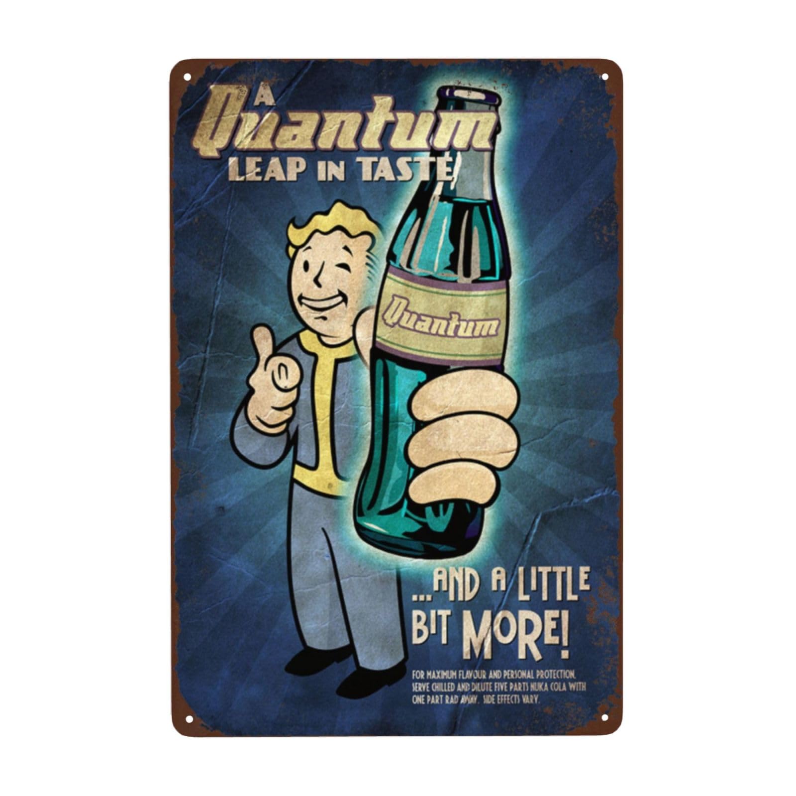 Vintage Metal Sign, Nuka Cola Unique Design Retro Fallout Wall Decor for Man Cave, Living Room, Garden, Gift for Family, Friends, Kids 20 x 30 cm
