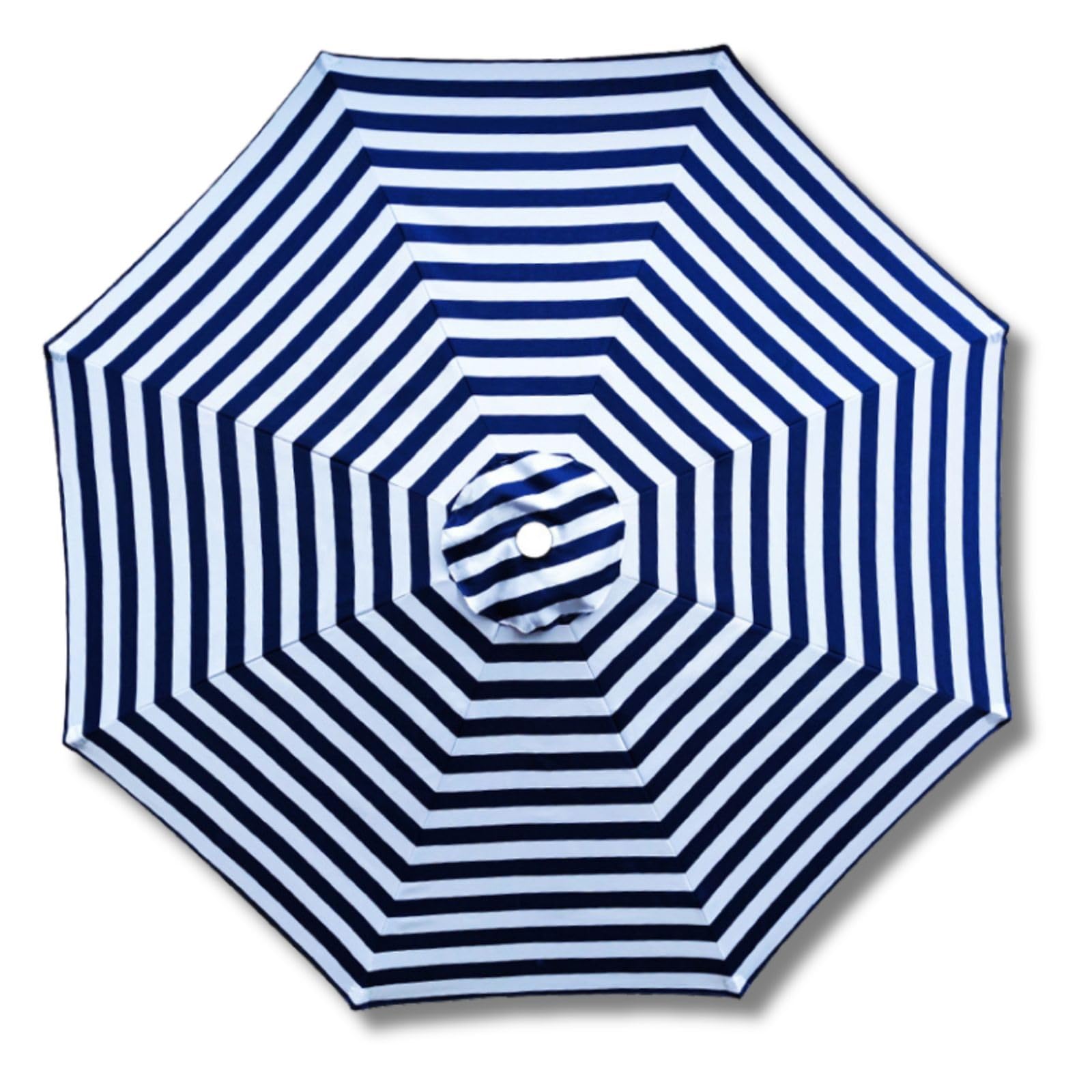 Patio Umbrella Replacement Canopy 7ft/8.2ft/10ft/11.5ft/13ft Outdoor Umbrella Replacement Top Cover for 8 Ribs UV Protective Parasol Fabric Cover for Market Table Backyard(Bluewhite,4m/13.1ft)