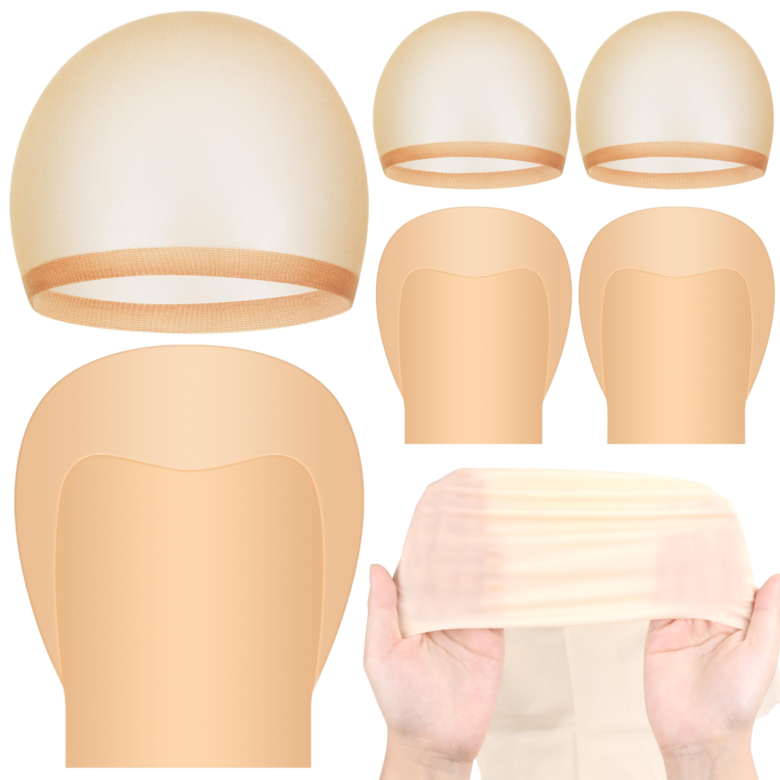 2/4/6/8/10 Pcs Latex Bald Caps With Head Wig Caps Adult Men Women Costume Accessory for Theme Halloween Cosplay Makeup