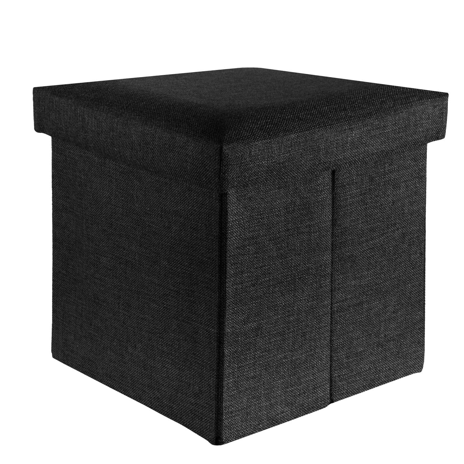 INTIRILIFE Faltbarer Sitzhocker 38x38x38 cm in Diamant Schwarz