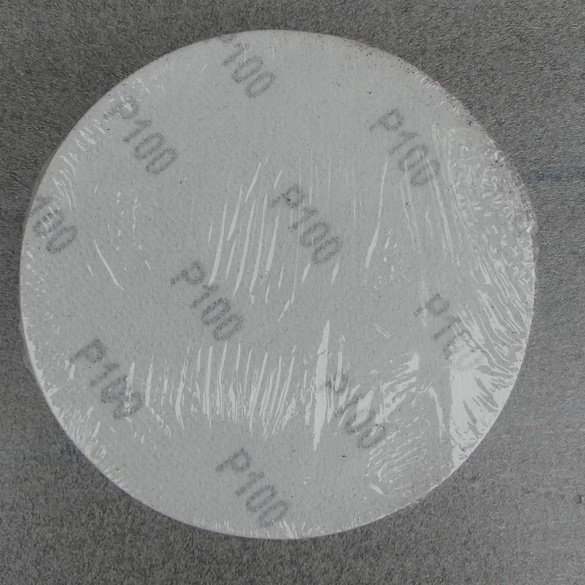 100 discos abrasivos de 150 mm de diámetro, sin agujeros, grano P100, discos de lija, discos de lija, discos de lija, lijadora excéntrica, lijadora de cuello largo, lijadora de Bohrfux