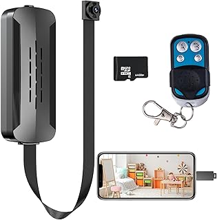 Mini Cámara portátil para Interiores y Exteriores, resolución 4K, Tarjeta de Memoria integrada de 64 GB,Cámara con función de detección de Movimiento y Soporte para grabación en Bucle