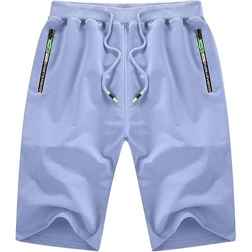 YTD Men's Shorts Casual Classic Fit Drawstring Summer Beach Shorts with Elastic Waist and Pockets