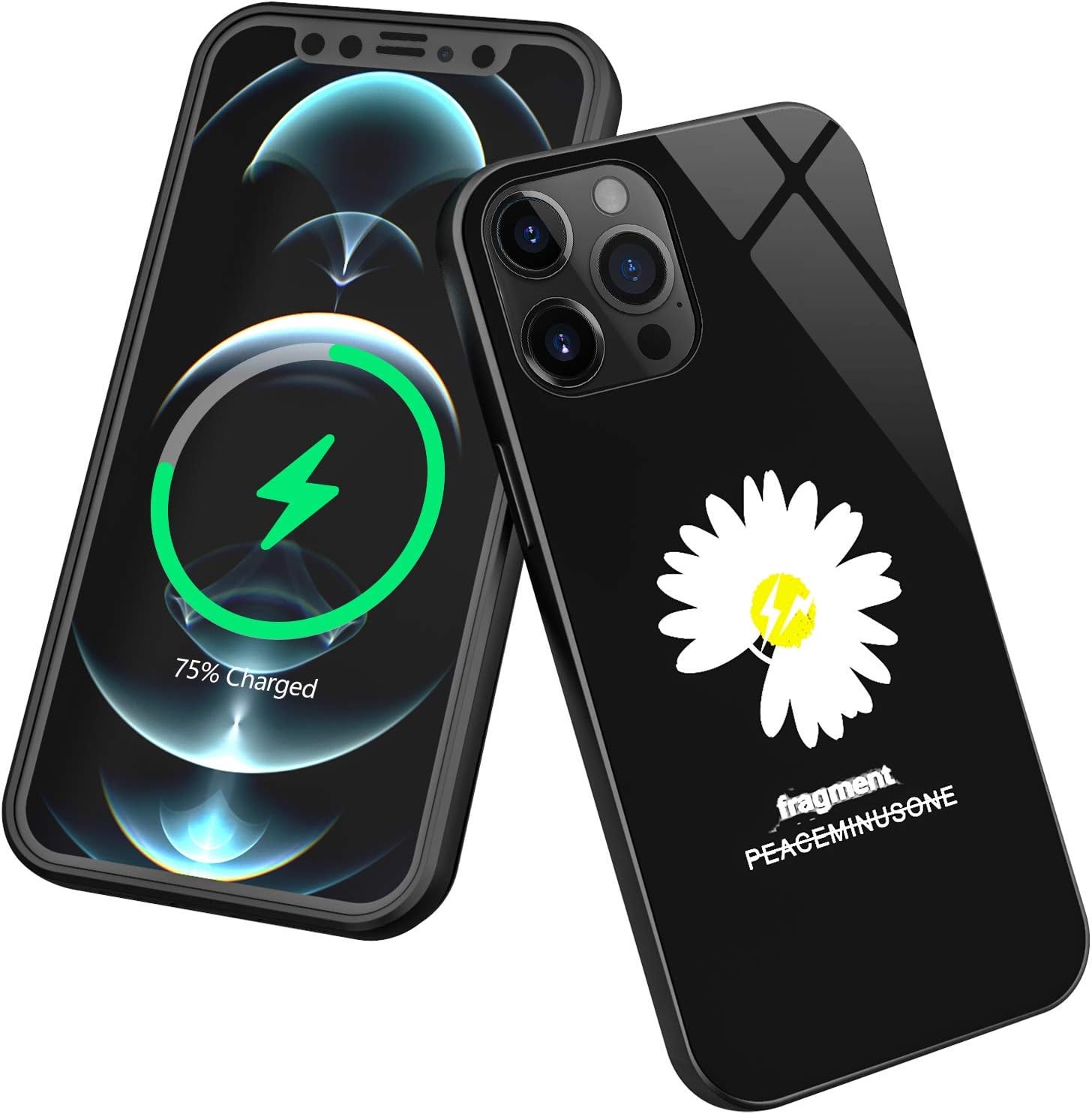 PETHREE Glowing Case for iPhone, Phone Voice Control LED Light Protective Case Call Flash Light Up,Support Wireless Charging,Compatible with iPhone 12/12 Pro(Daisy)