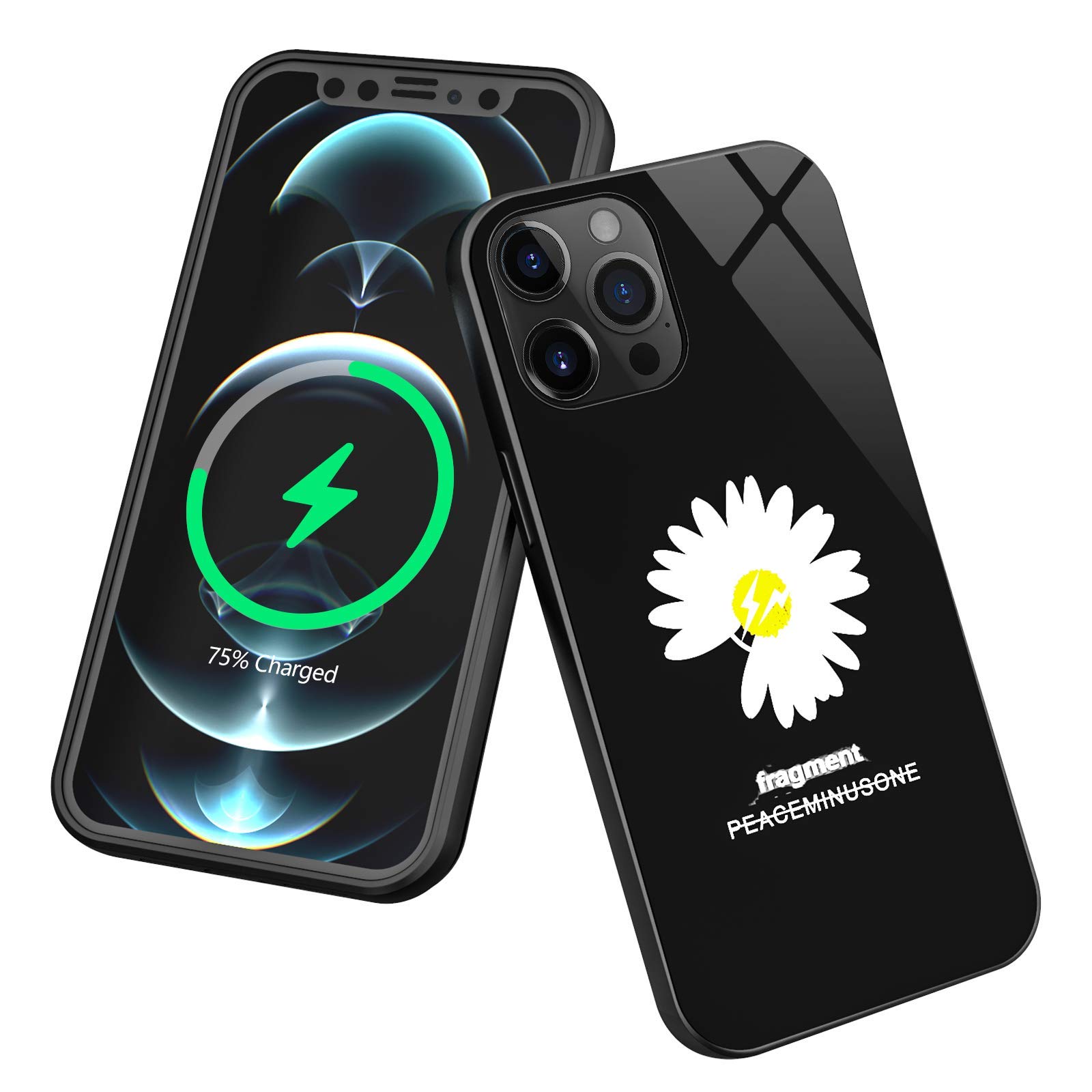 PETHREE Glowing Case for iPhone, Phone Voice Control LED Light Protective Case Call Flash Light Up,Support Wireless Charging,Compatible with iPhone 12/12 Pro(Daisy)