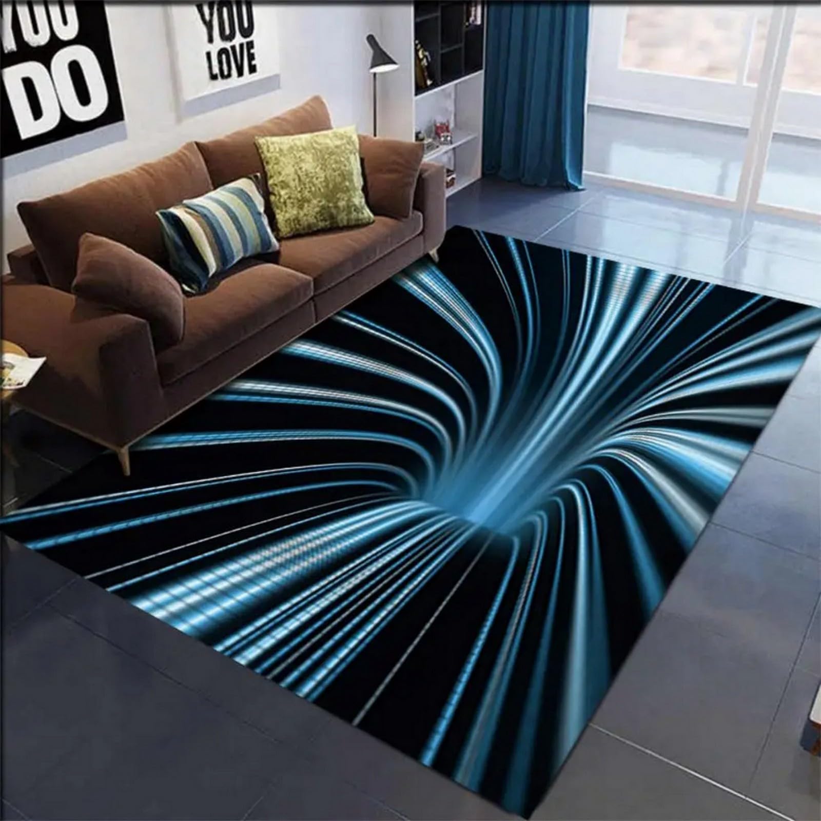 Tapis de salon entretien facile à poils courts pour simplifier le nettoyage quotidien