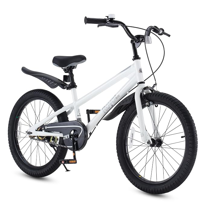 RoyalBaby Kids Bike 20 Inch Dual Brakes Ages 6-10 Training Wheels White