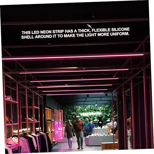 Miniatura 5 de DOITOOL 2 juegos de tira de neón rosa decoración impermeable tiras de luz LED decoración al aire libre cuerda de silicona tira de luces LED flexible